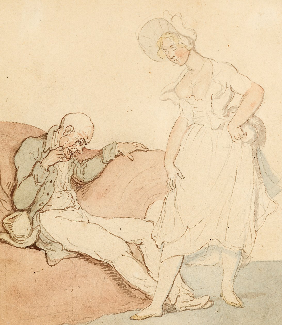 Ładna para (pióro i tusz z praniem na papierze) autorstwa Thomas Rowlandson