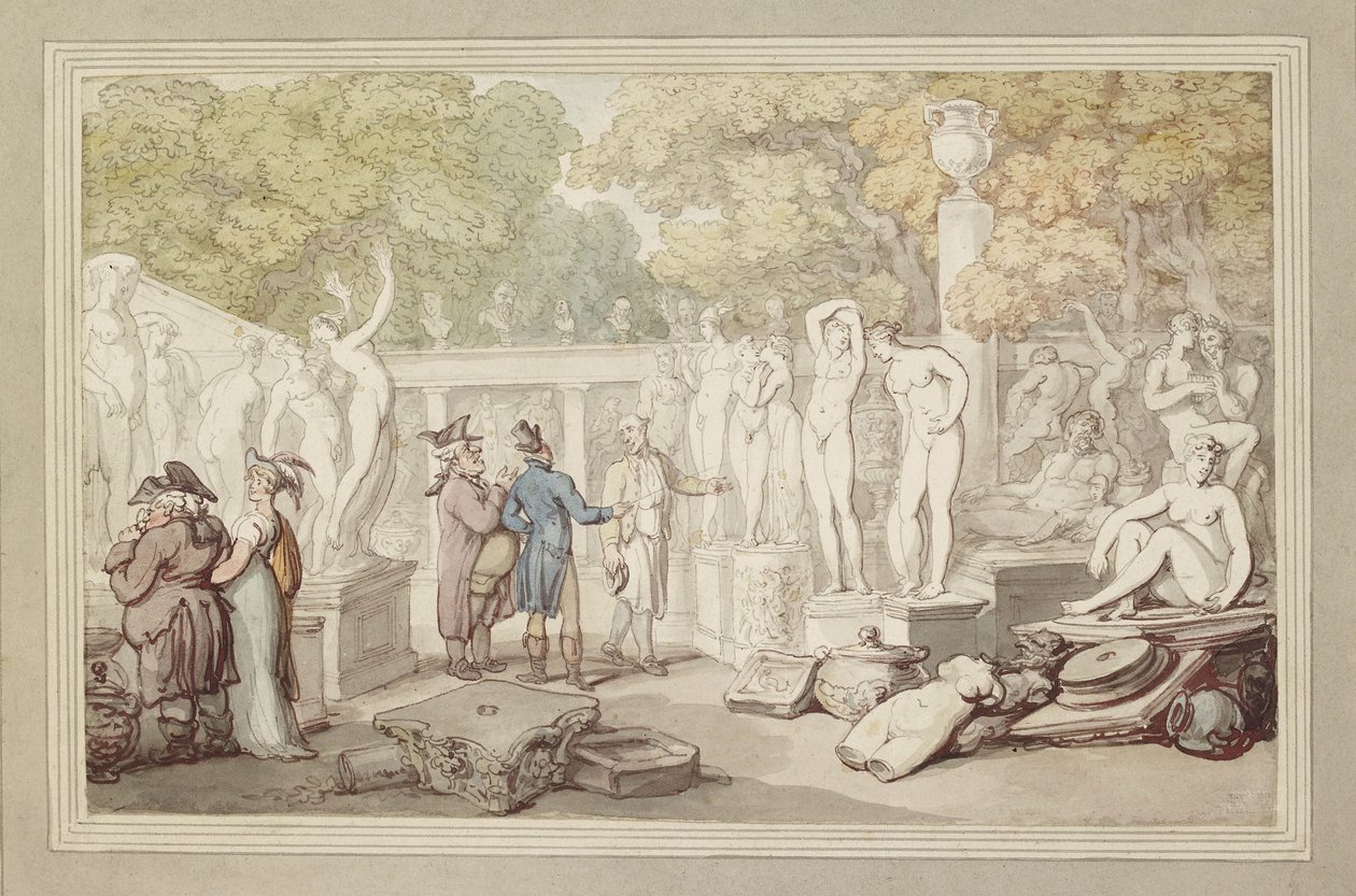 Dziedziniec rzeźb, XIX w. autorstwa Thomas Rowlandson