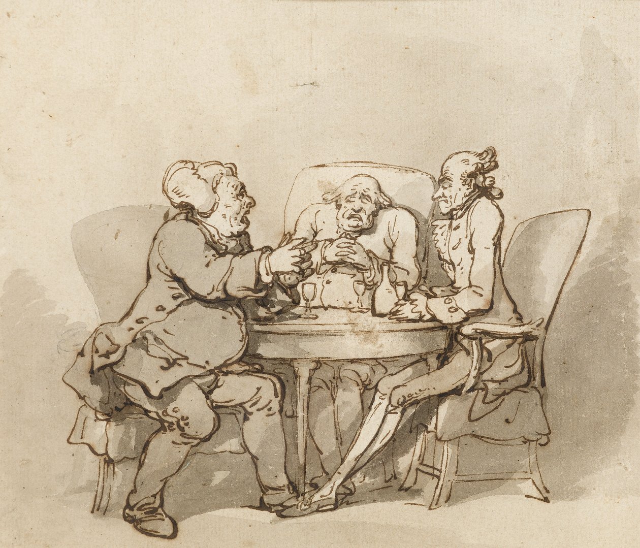 A Talk Me Dead Fellow (pióro i tusz z praniem na papierze) autorstwa Thomas Rowlandson