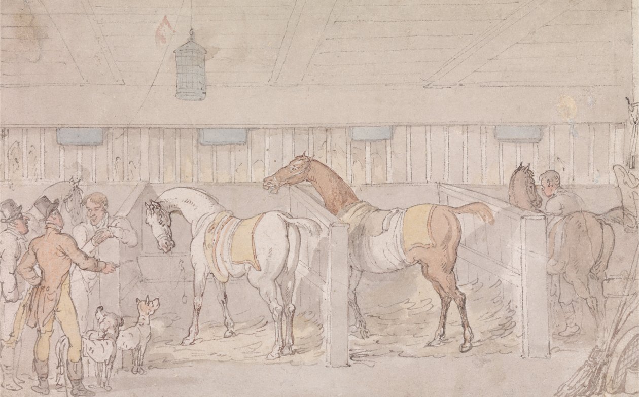 Wnętrze stajni autorstwa Thomas Rowlandson