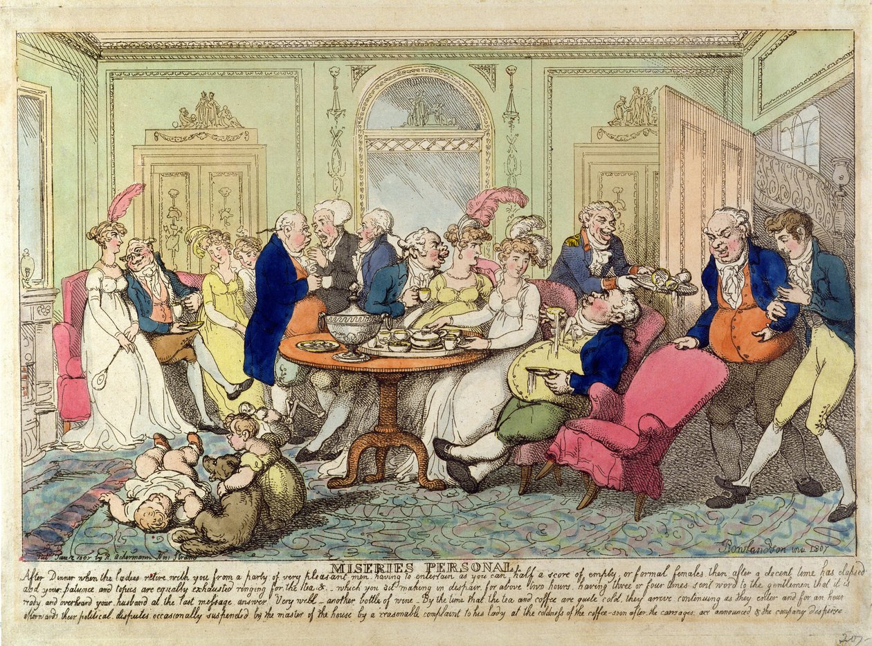 Miseries Personal (kolorowa akwaforta) autorstwa Thomas Rowlandson