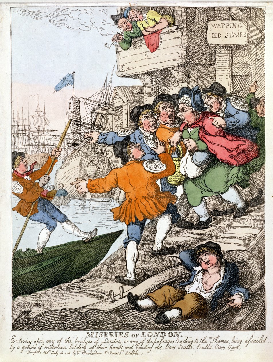 Miseries of London - Tamiza w Wapping autorstwa Thomas Rowlandson