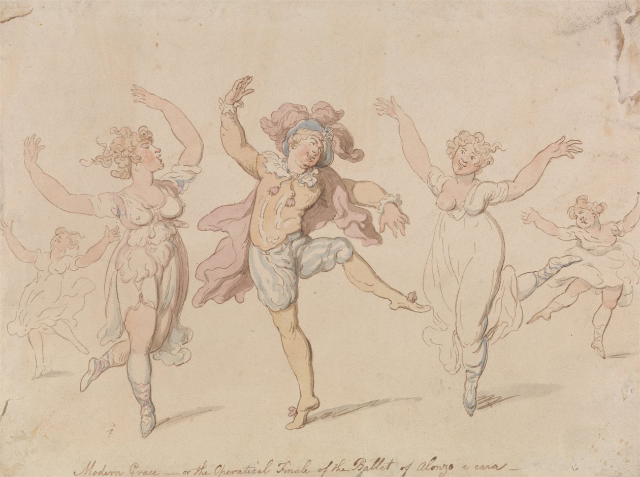 Współczesna Grace... Balet Alonza e Cara autorstwa Thomas Rowlandson