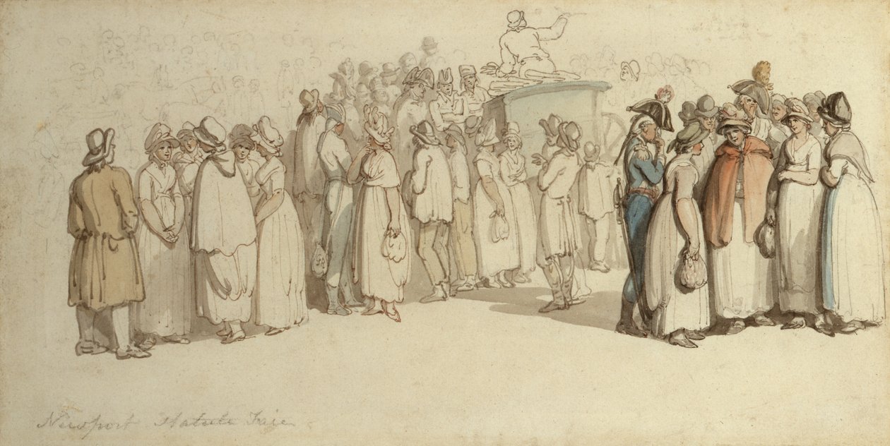 Newport Statute Fair (ołówek, pióro, tusz i wc na papierze) autorstwa Thomas Rowlandson