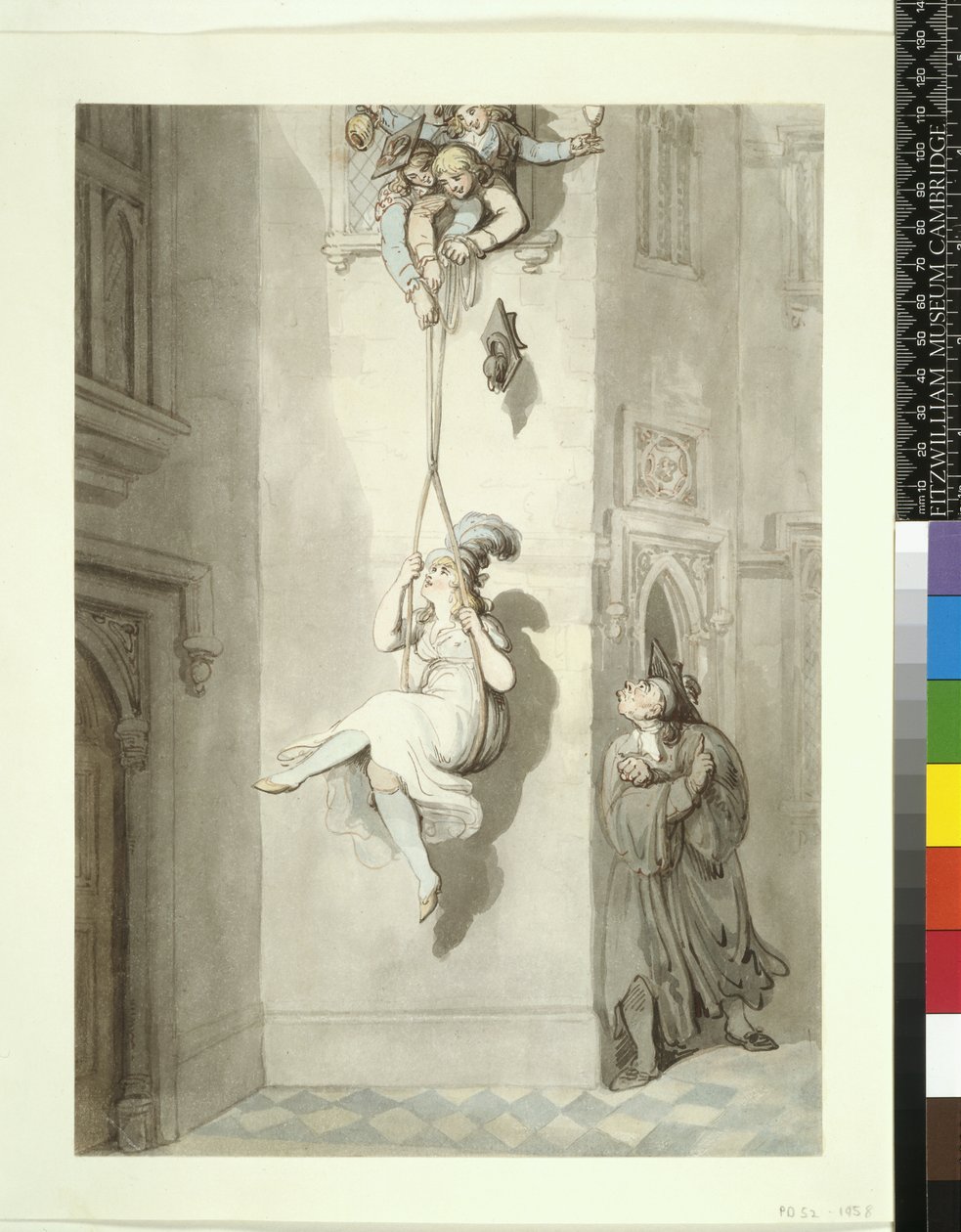 PD.52-1958 Stara sztuczka uniwersytecka, przemycanie damy autorstwa Thomas Rowlandson
