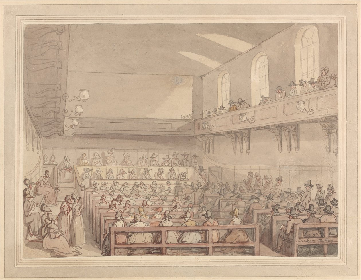 Spotkanie kwakrów autorstwa Thomas Rowlandson