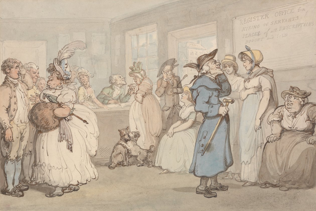 Urząd Stanu Cywilnego do spraw Najmu Pracowników autorstwa Thomas Rowlandson