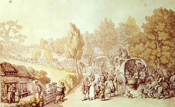 Droga do Epsom, 1812 autorstwa Thomas Rowlandson