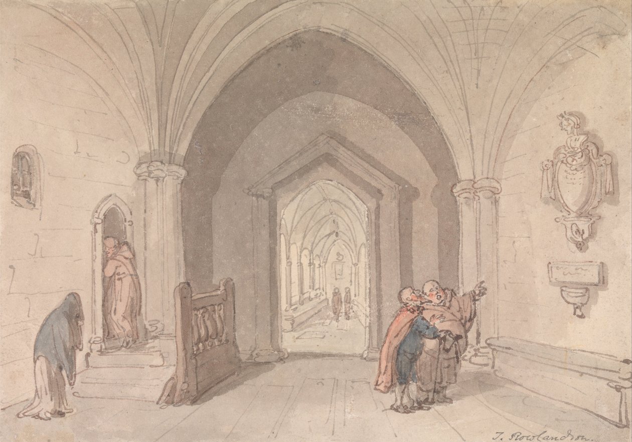 Scena w klasztorze autorstwa Thomas Rowlandson