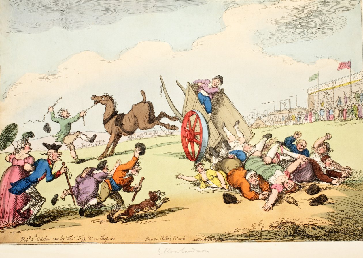 Sports of a County Fair, 1810 (rycina ręcznie kolorowana) autorstwa Thomas Rowlandson