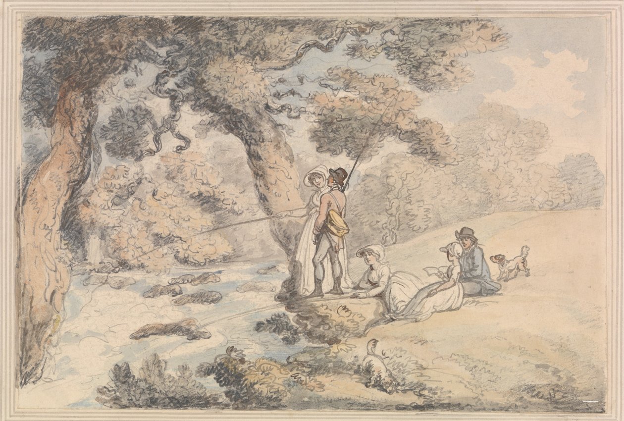 Impreza wędkarska autorstwa Thomas Rowlandson