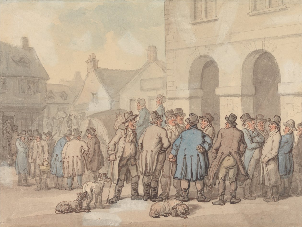Rynek, Brackley, Northamptonshire autorstwa Thomas Rowlandson