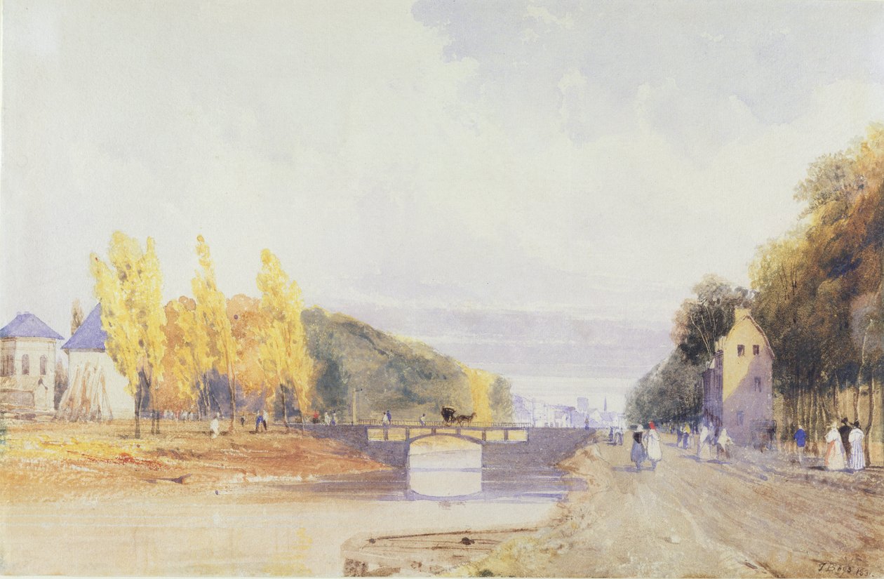 Bruksela od strony Paris Road, 1831 (wc na ołówku z kolorem ciała na papierze) autorstwa Thomas Shotter Boys