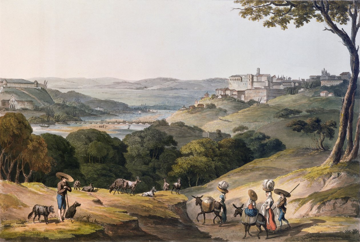 Miasto Coimbra, grawerowane przez C. Turner autorstwa Thomas Staunton St. Clair