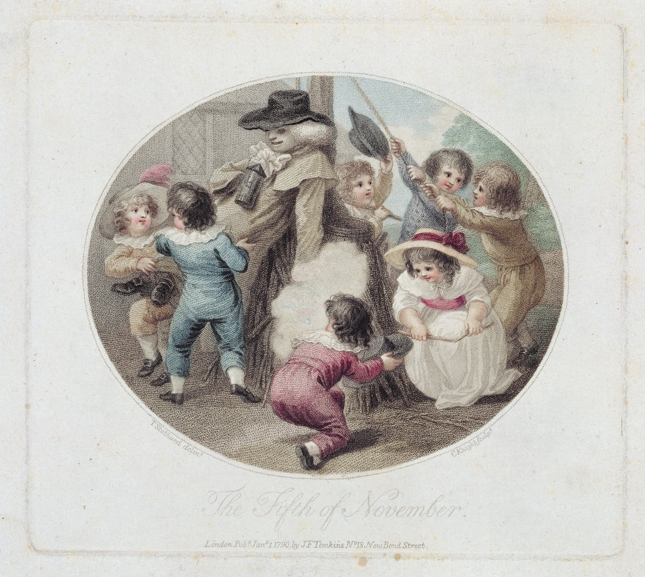 Piąty listopada, ryty przez Charlesa Knighta (1743-c.1826), wyd. JF Tomkins, 1790 (grawerowanie kropkowane) (para 125881) autorstwa Thomas Stothard