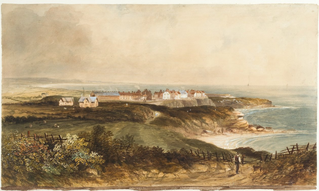 Cullercoats (farba do ciała, ołówek i wc na papierze) autorstwa Thomas Thorpe