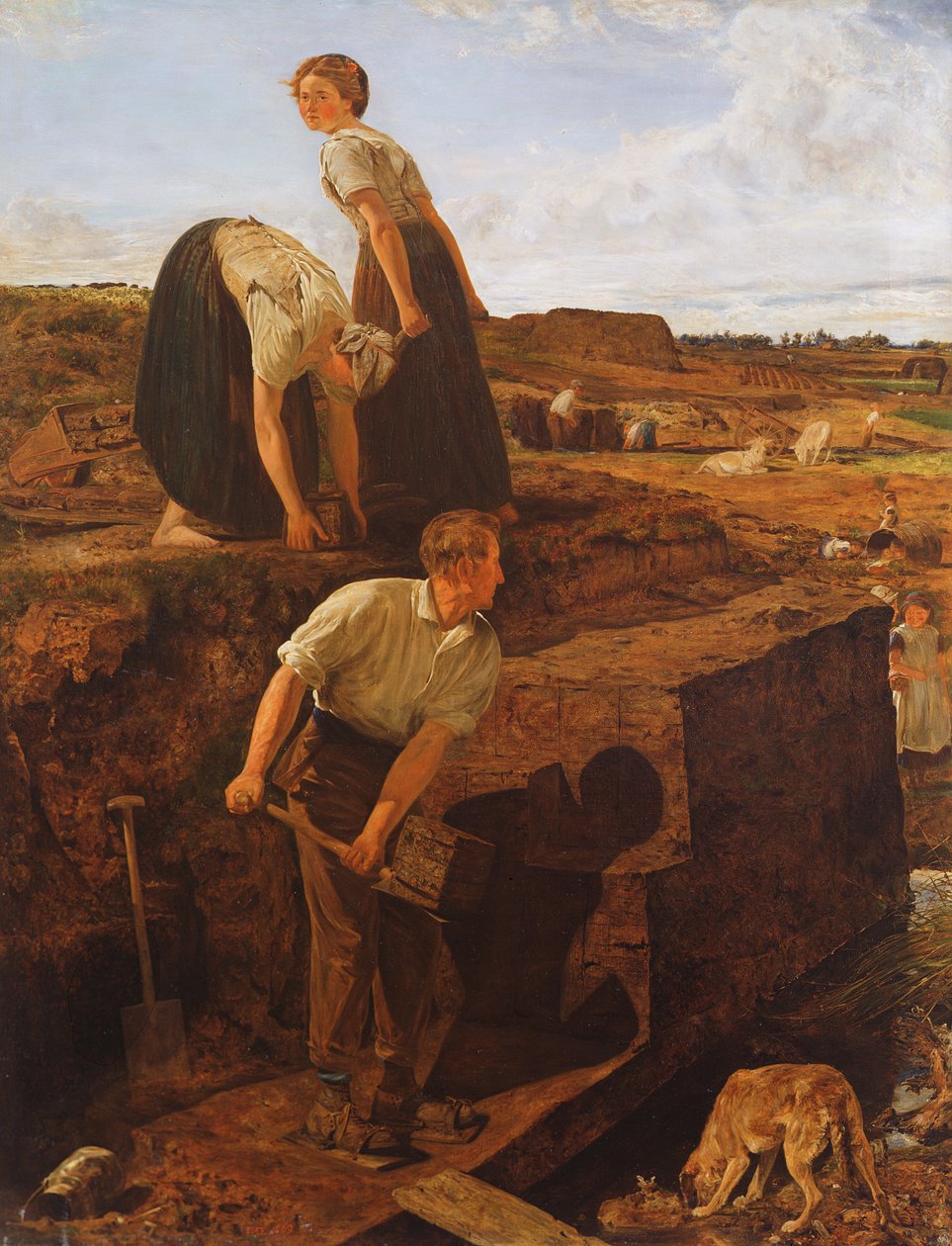 Wydobycie torfu, 1869 autorstwa Thomas Wade