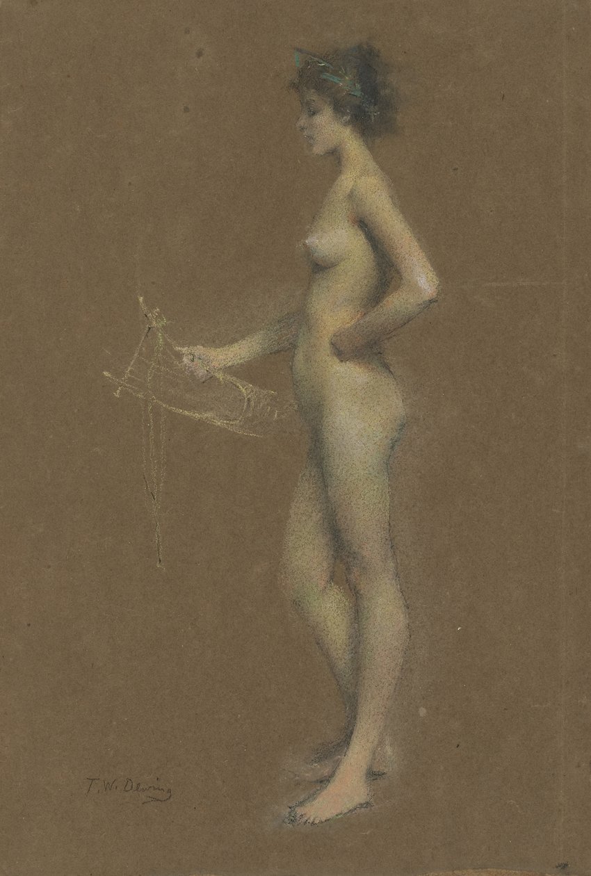 Sappho, 1893-94 (pastel na brązowym papierze) autorstwa Thomas Wilmer Dewing