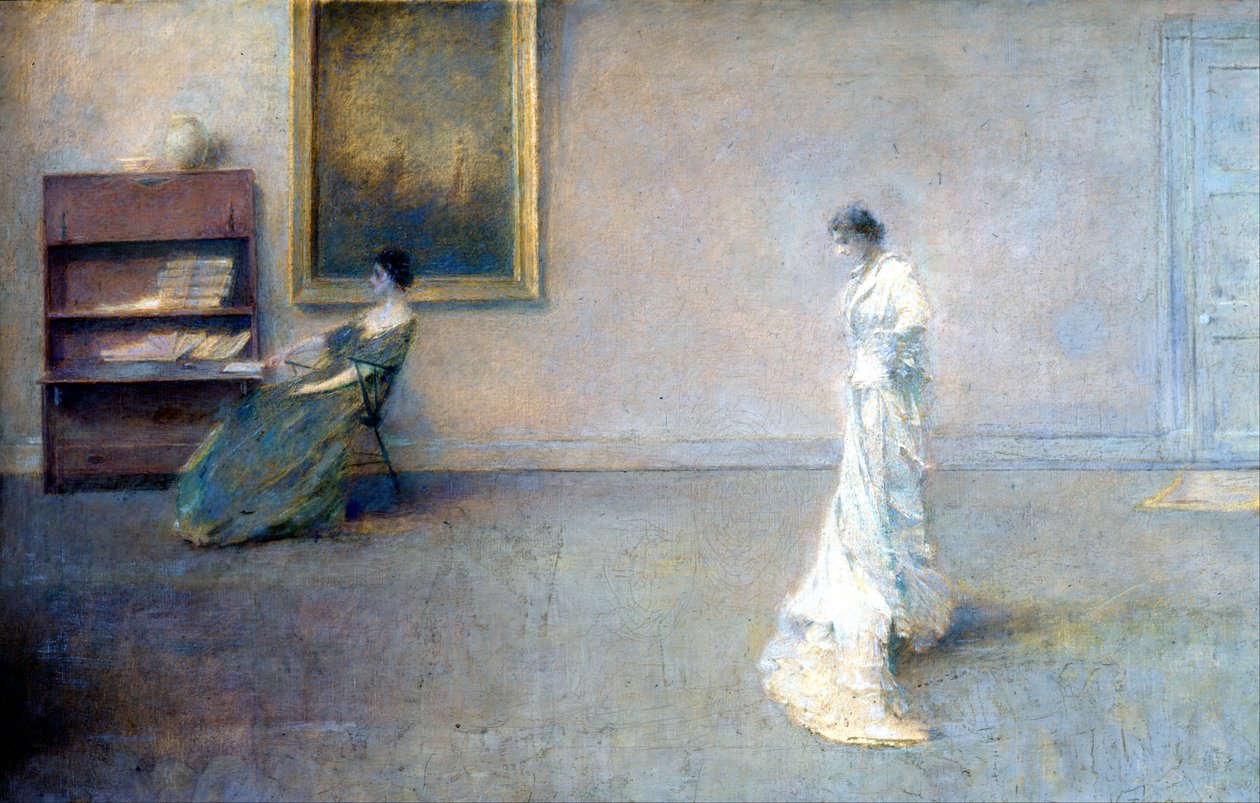 Biała Sukienka autorstwa Thomas Wilmer Dewing