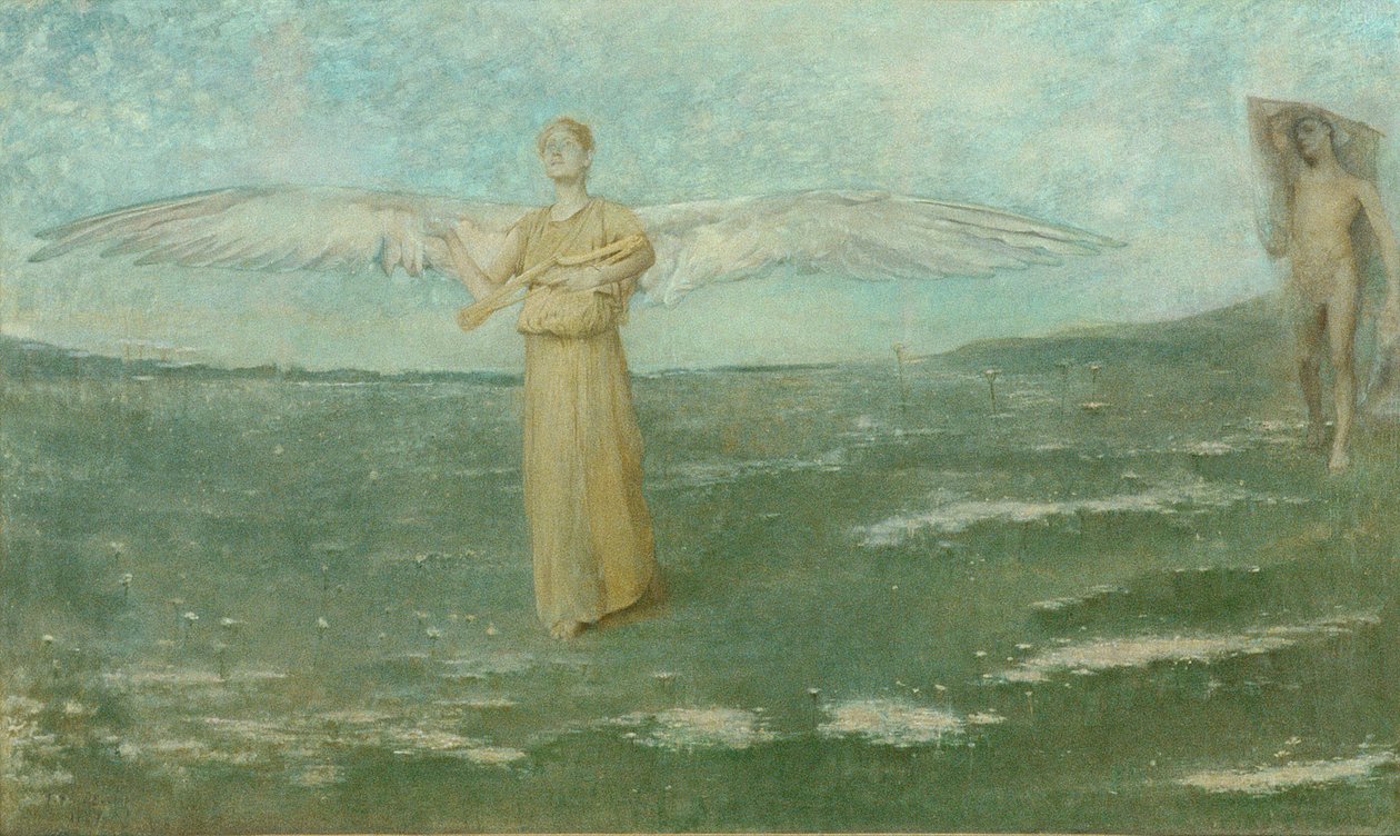 Tobiasz i Anioł, 1887 autorstwa Thomas Wilmer Dewing