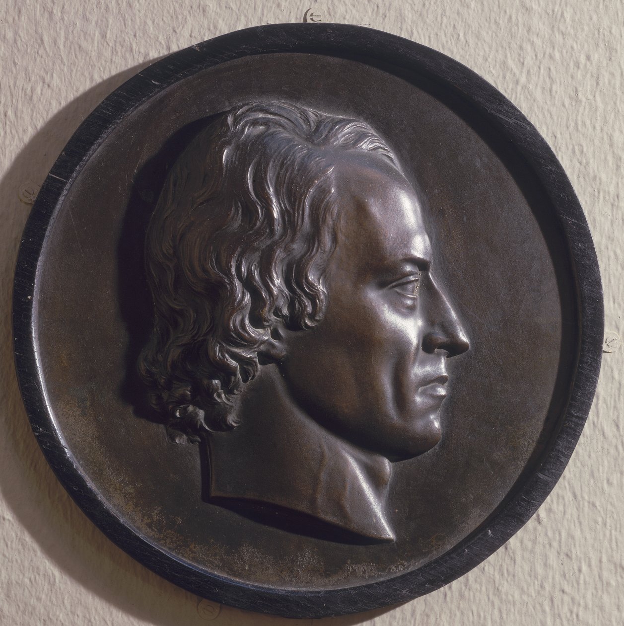 Medalion portretowy Alfreda, Lorda Tennysona (1809-92) (brąz) autorstwa Thomas Woolner
