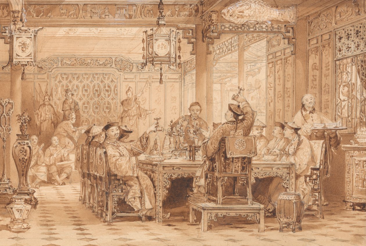 Kolacja w domu Mandaryna autorstwa Thomas Allom