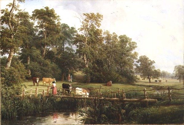 Rustykalny most, Stoneleigh Park autorstwa Thomas Baker