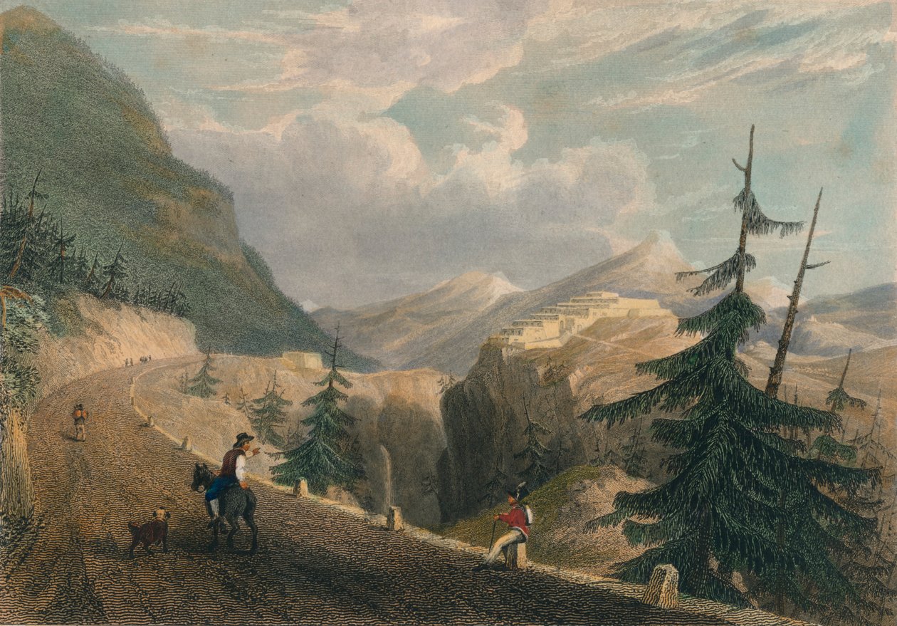 Fort Lesseillon, niedaleko Bramante, 1827. autorstwa Thomas Barber