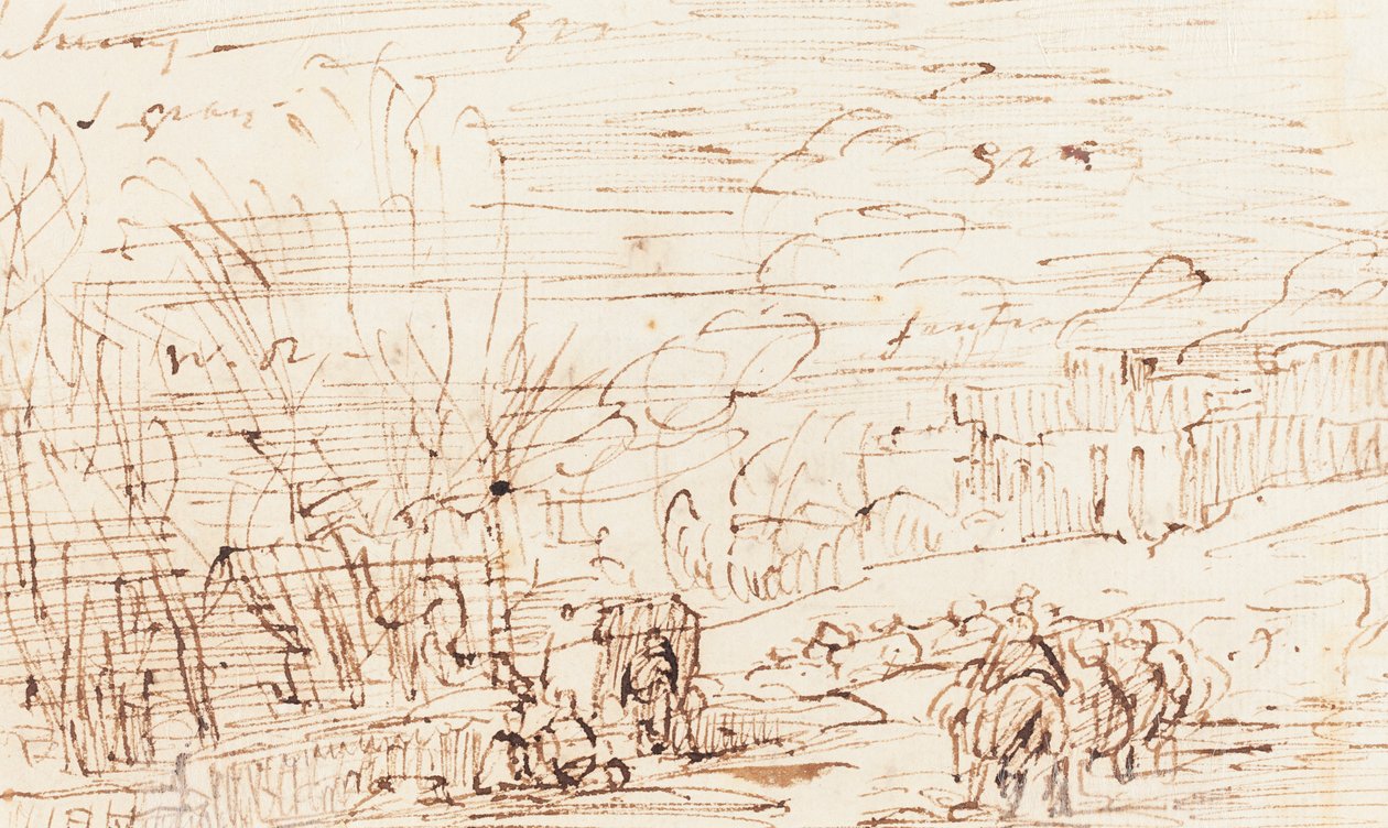 Postacie w krajobrazie [verso] autorstwa Thomas Barker