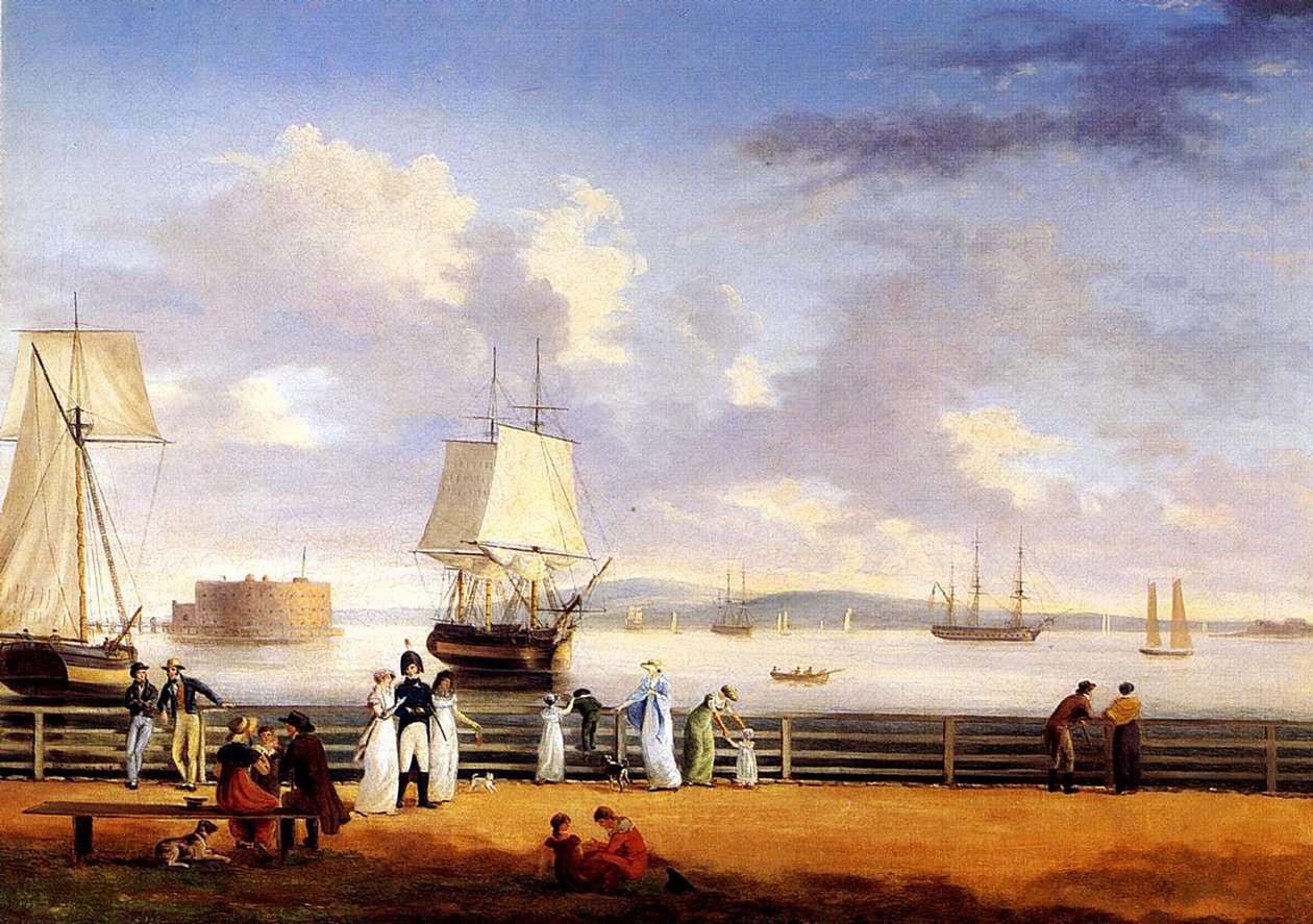 Port w Nowym Jorku, ok. 1810 r. autorstwa Thomas Birch