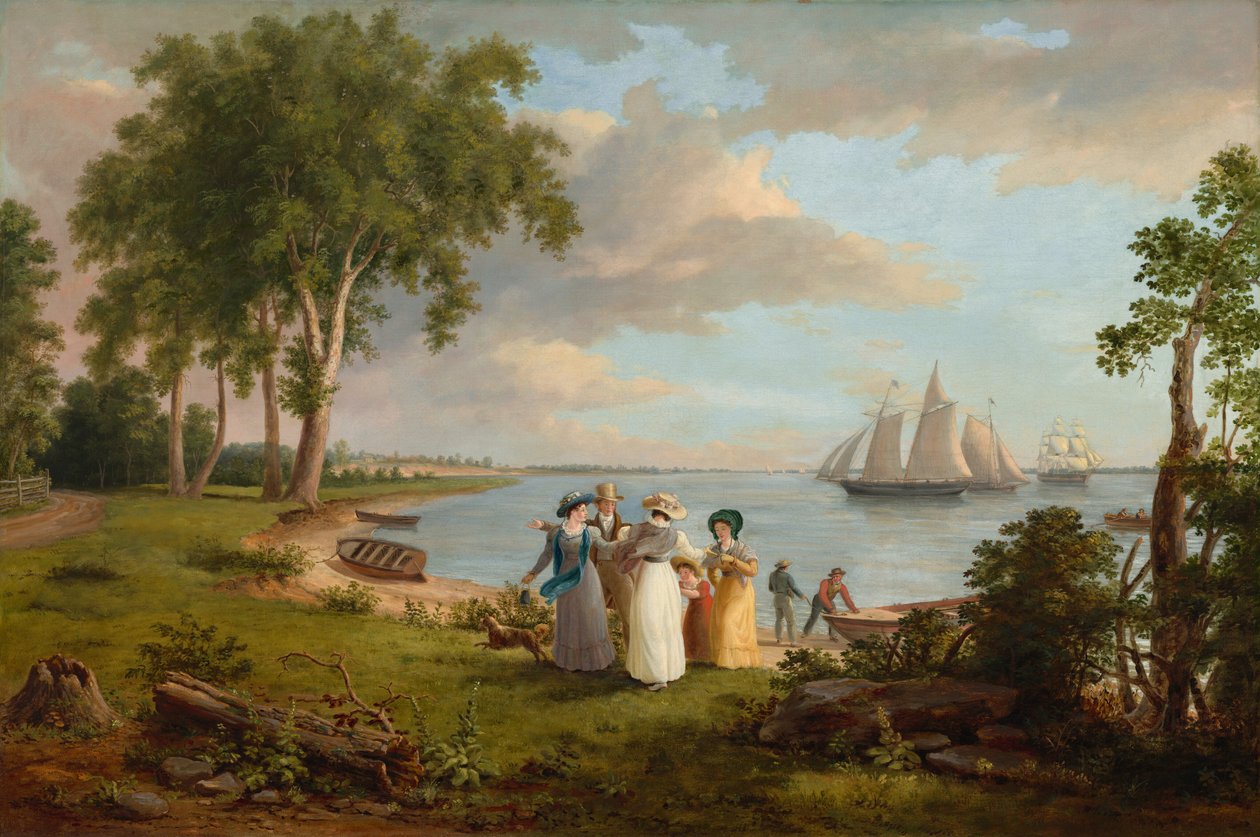 Widok na Delaware w pobliżu Filadelfii autorstwa Thomas Birch