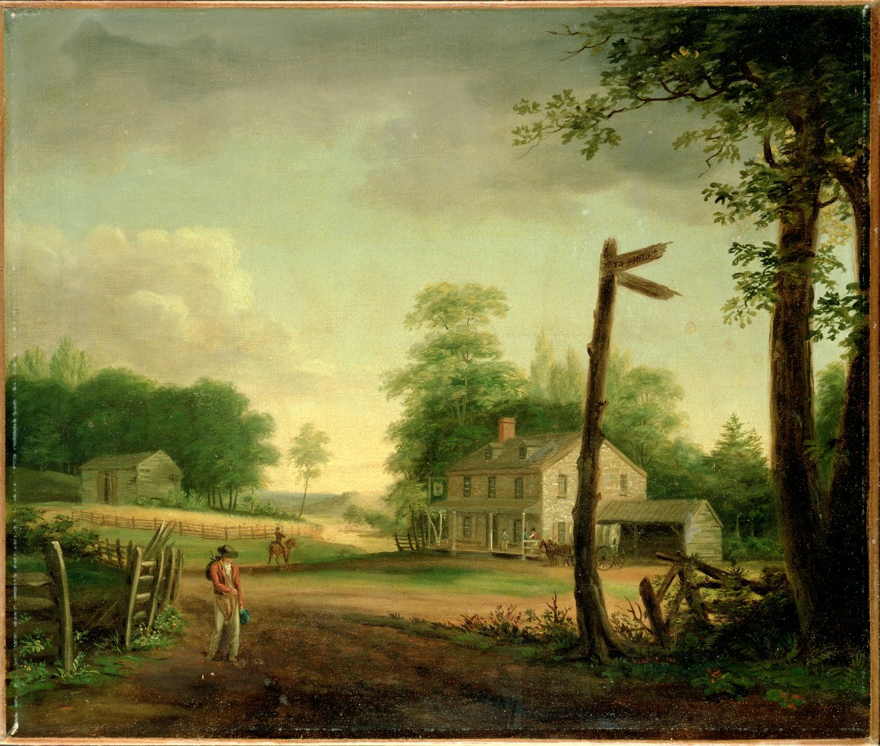 Wayside Inn na trasie do Filadelfii autorstwa Thomas Birch