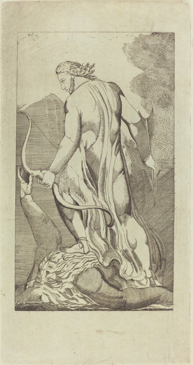 Chrystus depcze szatana autorstwa Thomas Butts, Jr. after William Blake