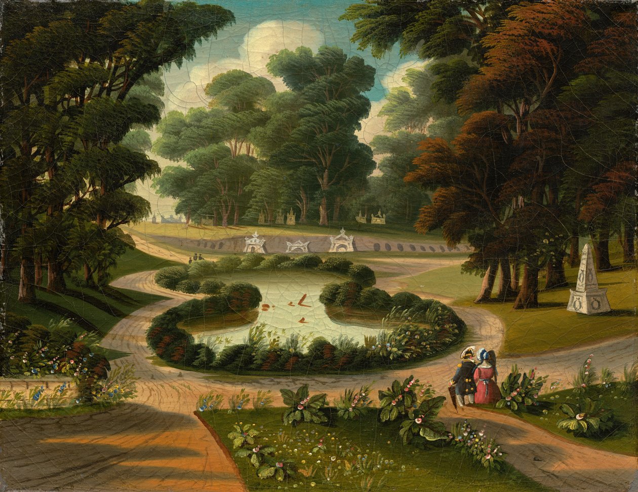 Cmentarz Mount Auburn, połowa XIX wieku. autorstwa Thomas Chambers