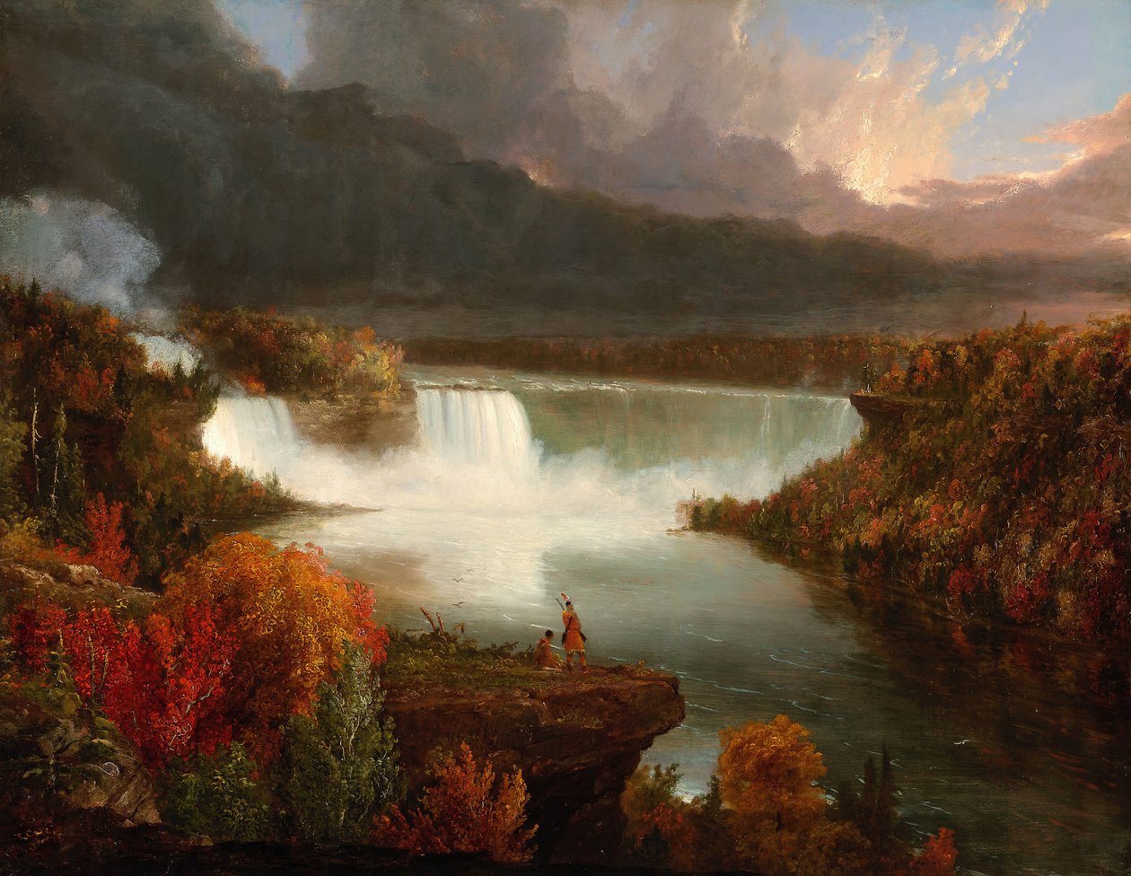 Odległy widok na wodospad Niagara autorstwa Thomas Cole