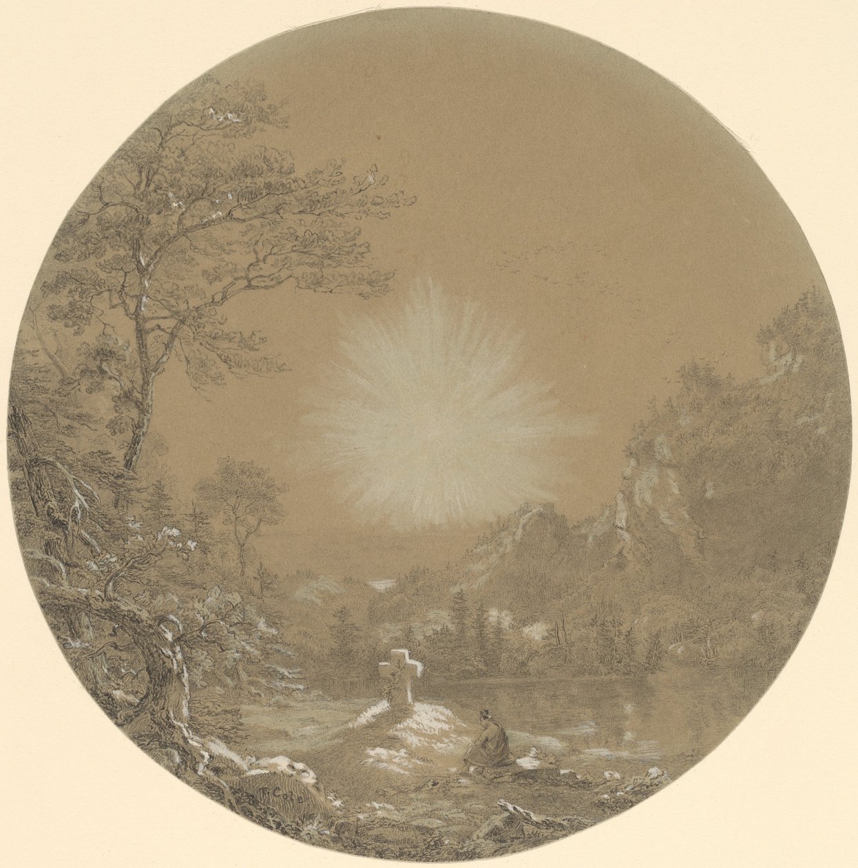 Krzyż na pustkowiu autorstwa Thomas Cole