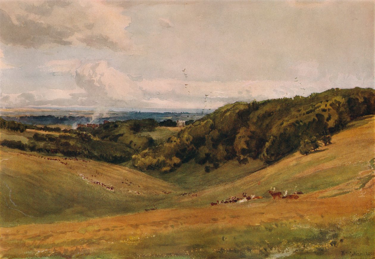 Park Arundel, z Jeleniem, 1880 autorstwa Thomas Collier