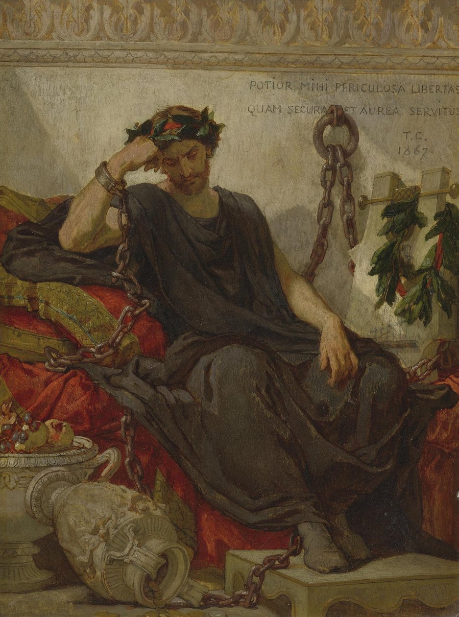 Damokles, 1867 autorstwa Thomas Couture