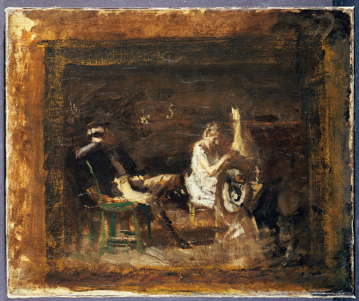 Studium dla "Zalotów" autorstwa Thomas Cowperthwait Eakins