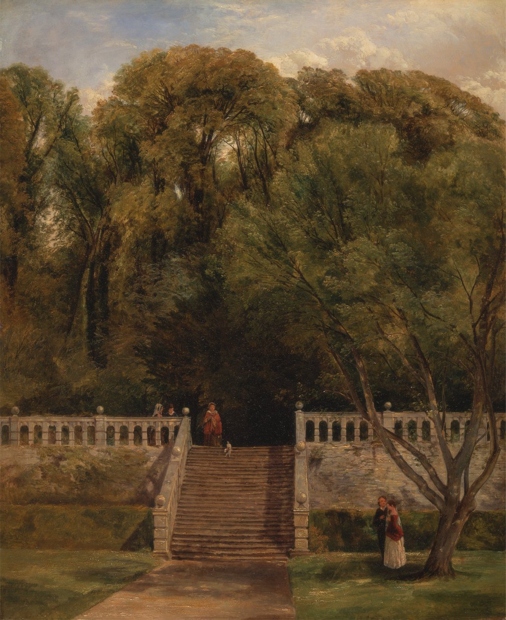 Na tarasie w Haddon Hall, Derbyshire autorstwa Thomas Creswick