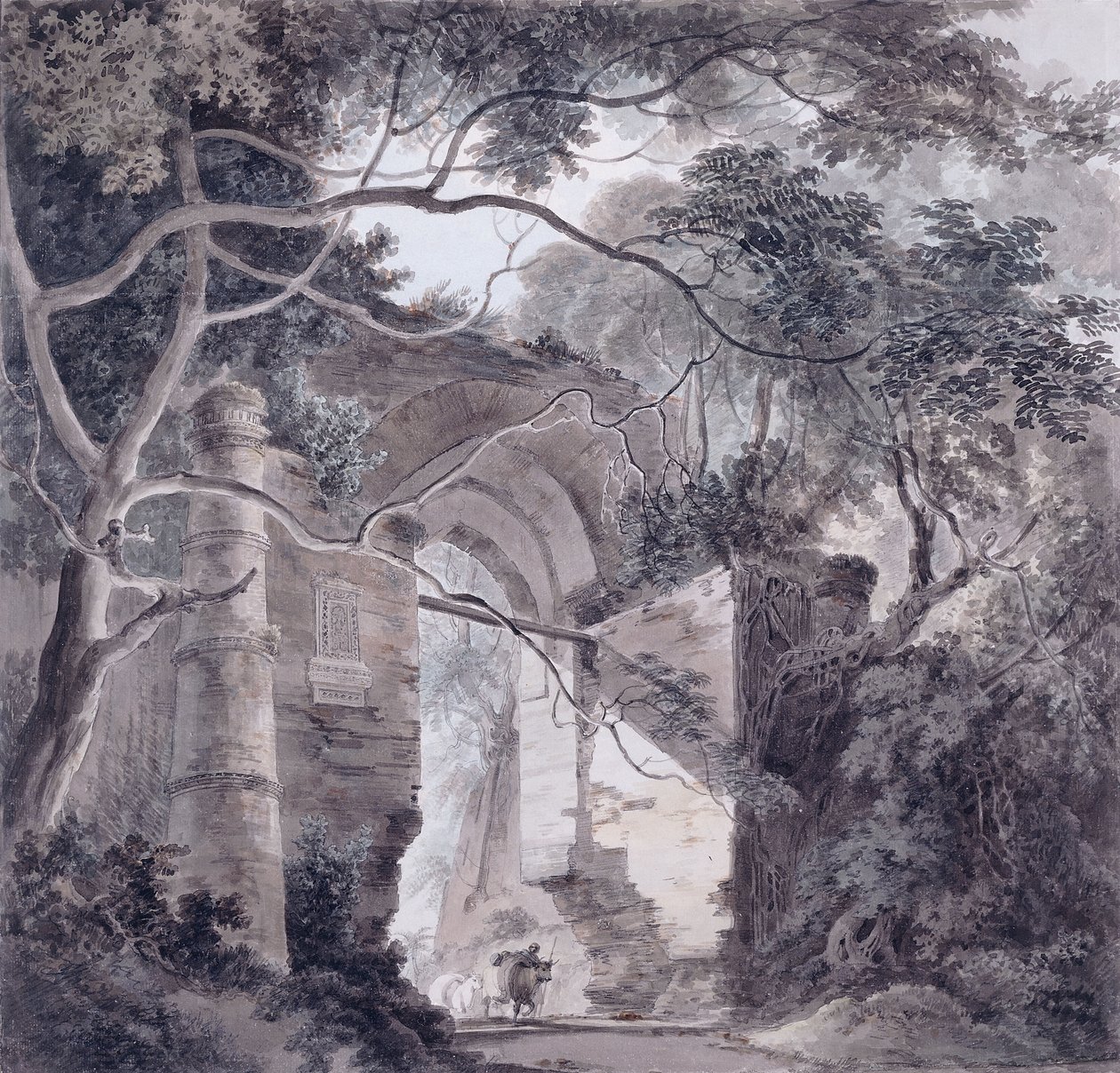 Brama Kotwali, Gaur, Bengal, autorstwa Thomas Daniell
