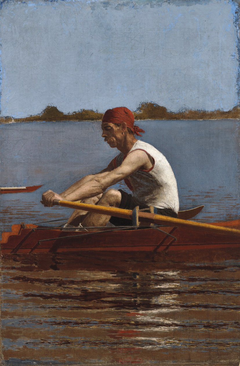 John Biglin w jednej czaszce, 1874 autorstwa Thomas Eakins