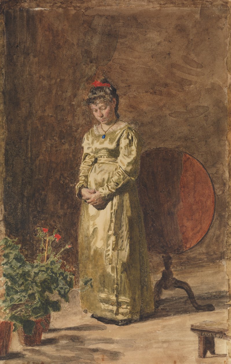 Młoda dziewczyna medytująca, 1877. autorstwa Thomas Eakins