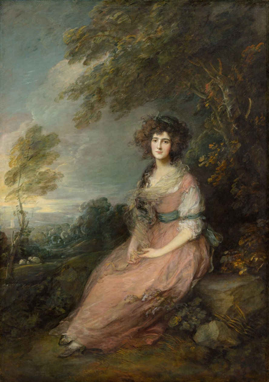 Pani Richard Brinsley Sheridan, 1785-1787. autorstwa Thomas Gainsborough