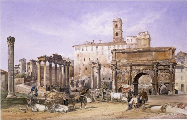 Campo Vaccino w Rzymie autorstwa Thomas Hartley Cromek
