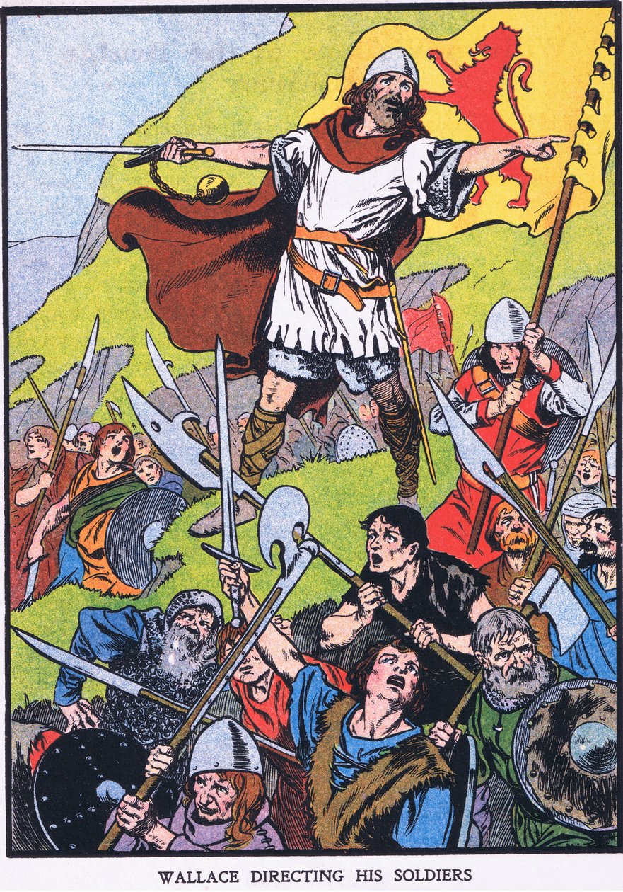Wallace kierujący swoimi żołnierzami (kolorowa litografia) autorstwa Thomas Heath Robinson