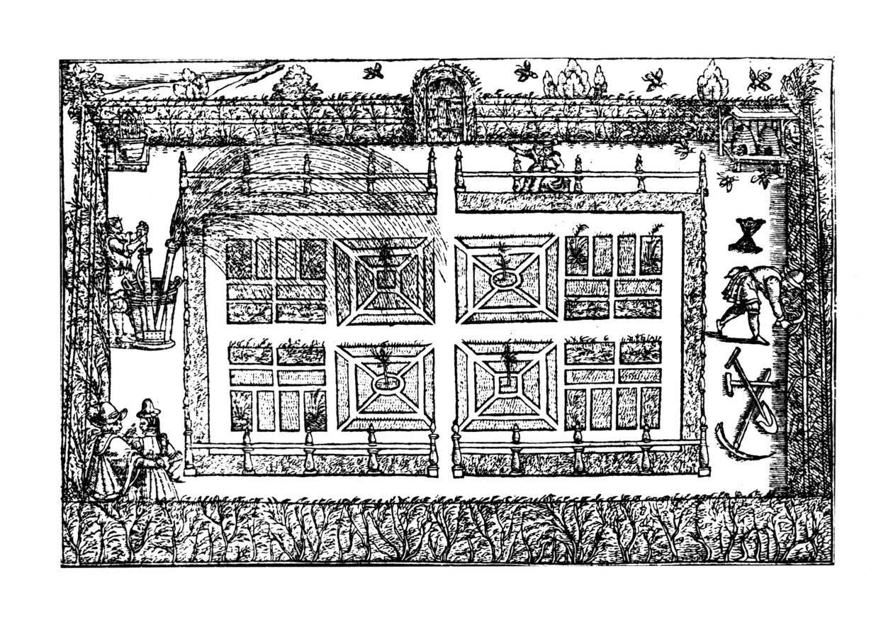 Ogród, z „Labiryntu ogrodnika”, 1577 autorstwa Thomas Hill