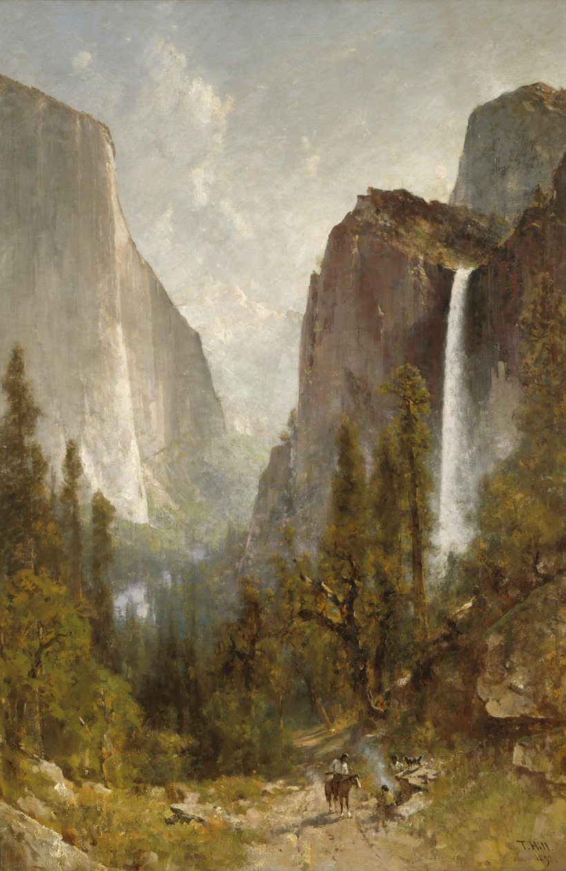 Wodospad Bridal Veil, Dolina Yosemite autorstwa Thomas Hill