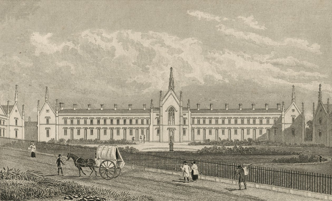 Whittingtons Almshouses Highgate, 1827 autorstwa Thomas Hosmer Shepherd