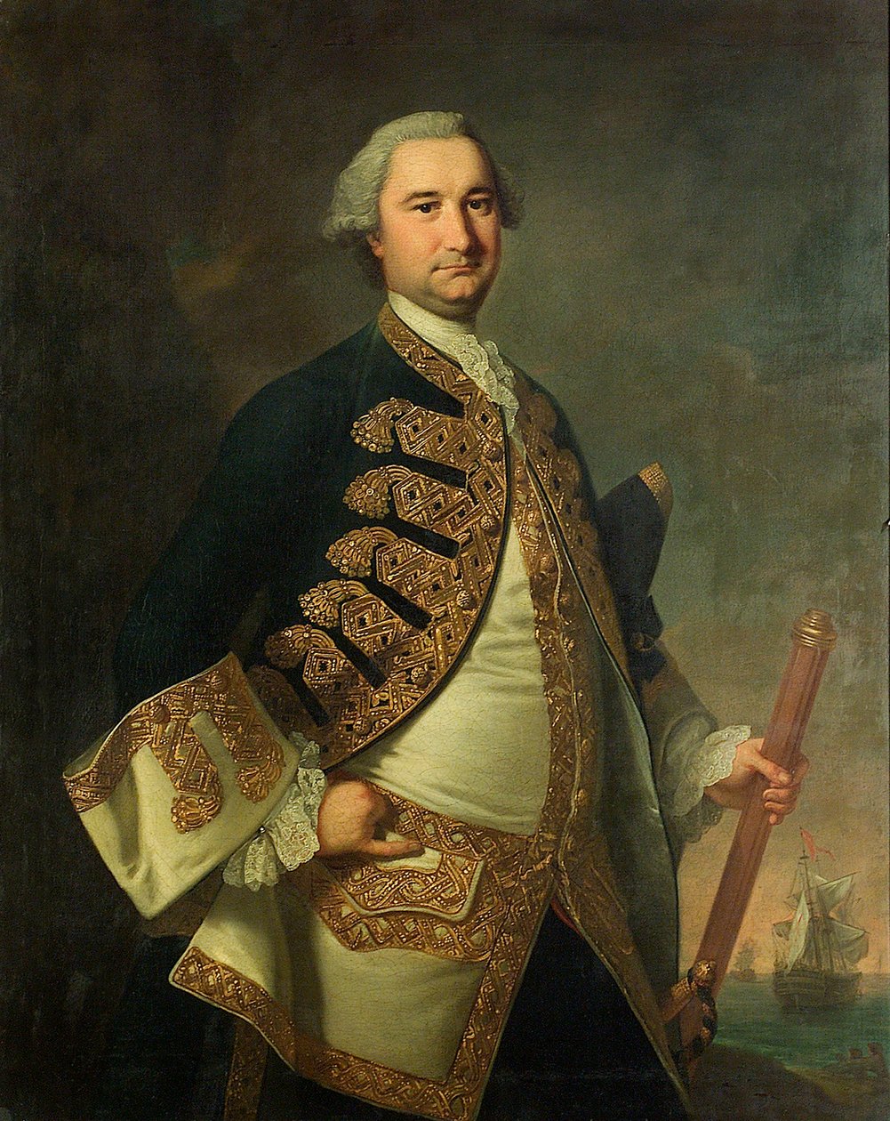Kontradmirał Richard Tyrrell (1716/7-1766) autorstwa Thomas Hudson